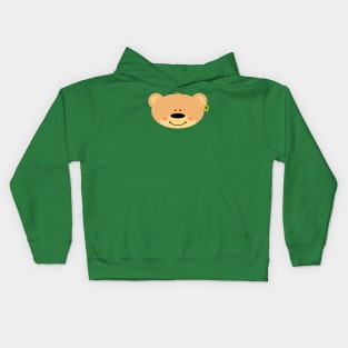 Teddy bear with golden Earring Kids Hoodie